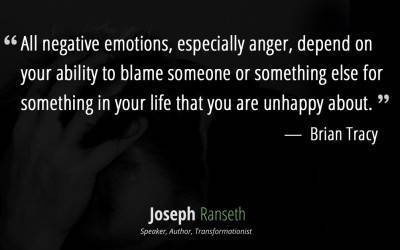 Anger… Blaming others for your own unhappiness Brian Tracy Quote