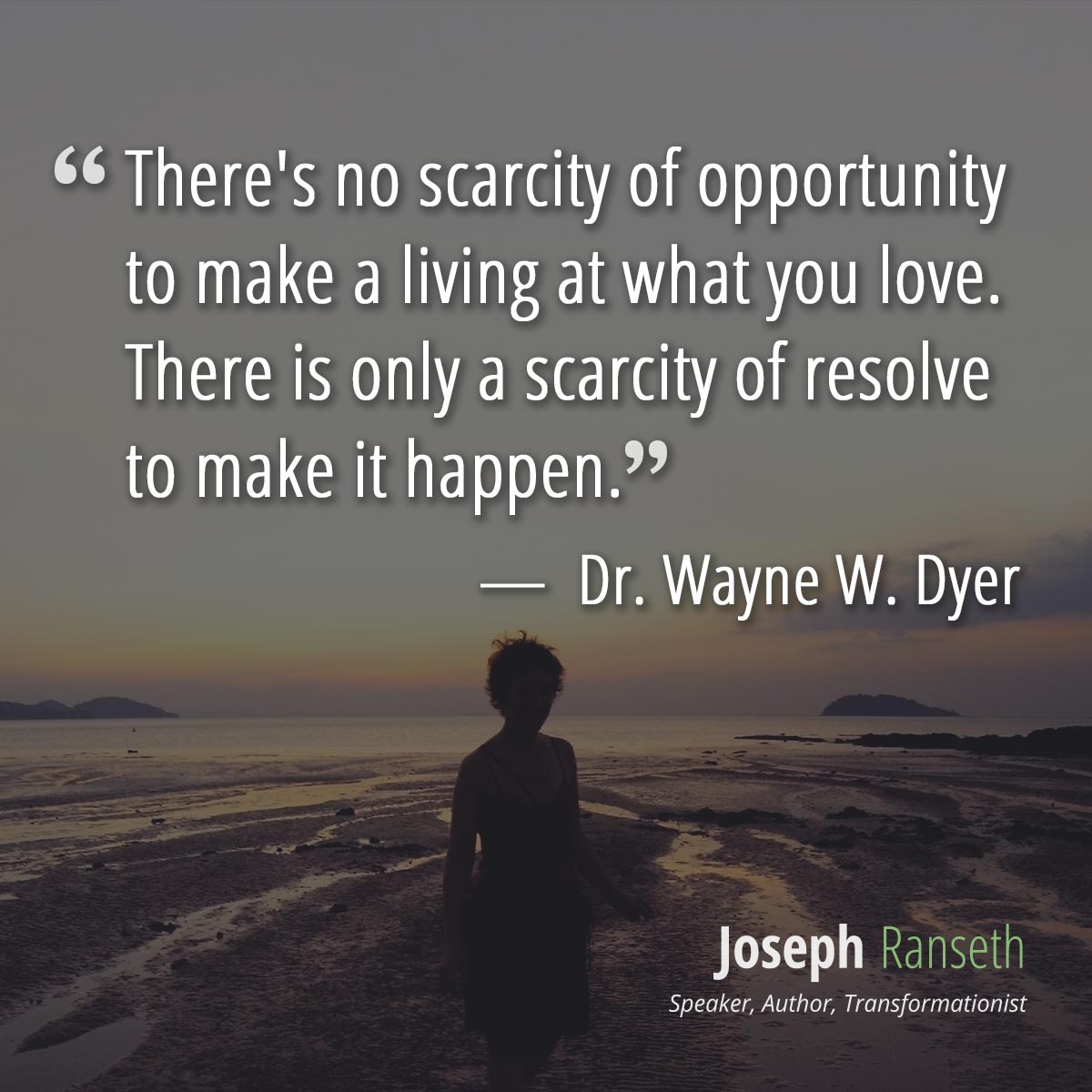 There's no scarcity of opportunity to make a living at what you love There is only a scarcity of resolve to make it happen